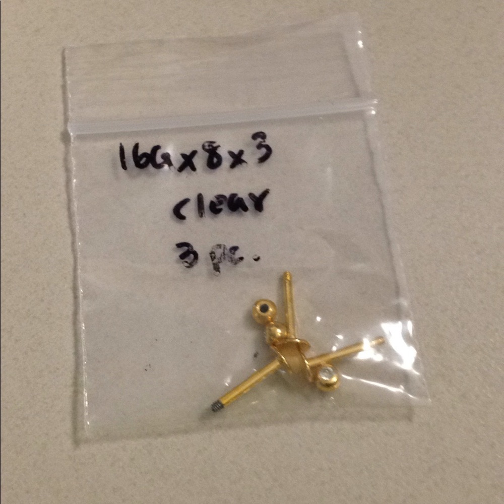 Cartilage earring, 3 piece, new and unworn